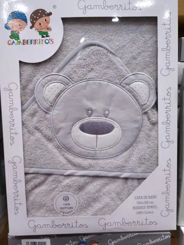 toallita baño bebe capa capucha gamberritos