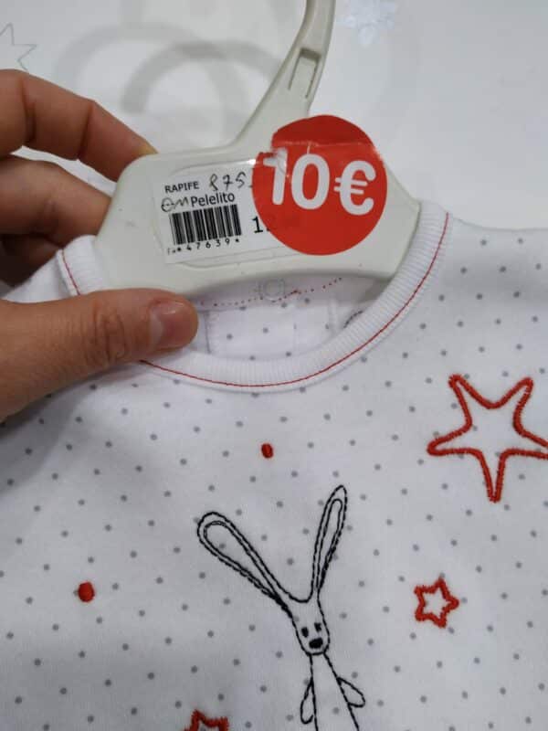 PELELITO PELELE PIJAMA PIJAMITA ALGODON PEINADO 8753-61 BL/ROJO RAPIFE BUENO PIEL ATOPICA