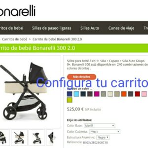 CARRO CARRITO BEBE BONARELLI 300 2.0 TRIO 3 PIEZAS 2020 COLORES CONFIGURABLE PERSONALIZADO BONARELI COCHECITO OFERTA