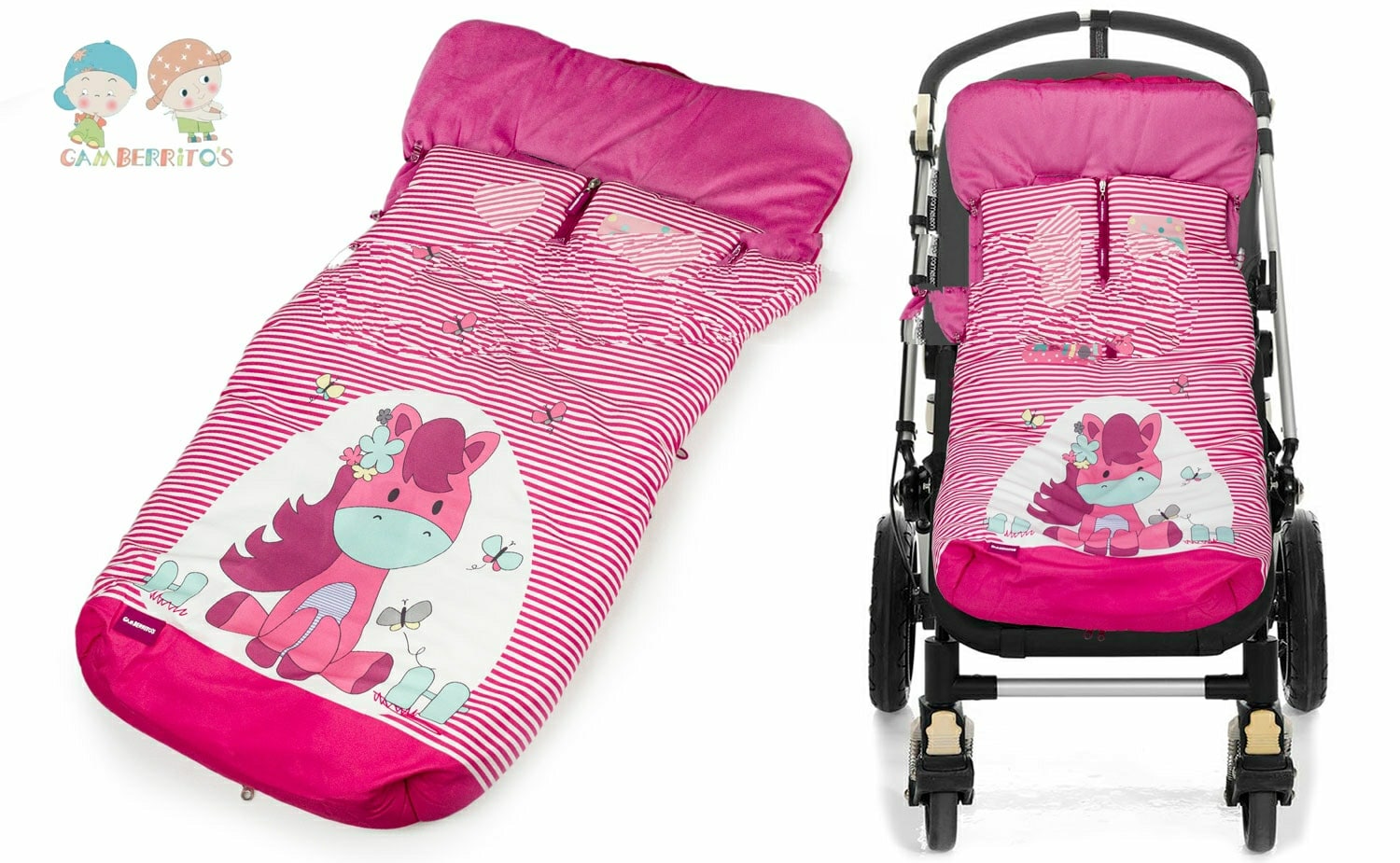 Saco silla paseo de niña con forro polar BOUQUET medida universal