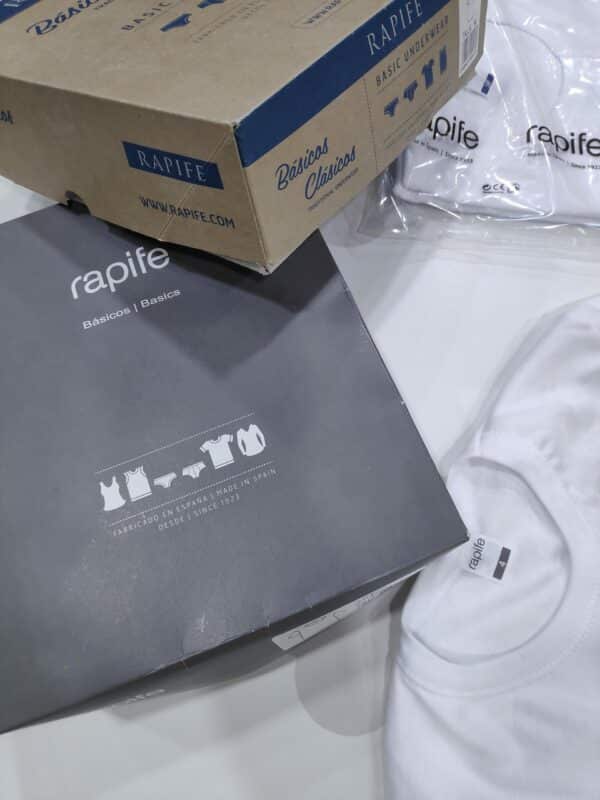 CAMISETA ROPA INTERIOR NIÑO MANGA CORTA ALGODON PEINADO RAPIFE 400 CALIDAD BUENO PARA PIEL ATOPICA