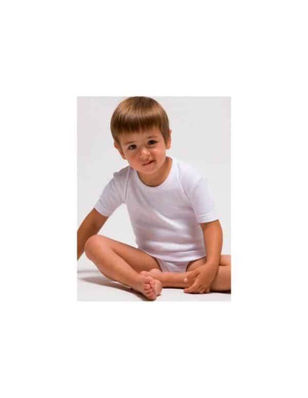 CAMISETA ROPA INTERIOR NIÑO MANGA CORTA ALGODON PEINADO RAPIFE 400 CALIDAD BUENO PARA PIEL ATOPICA