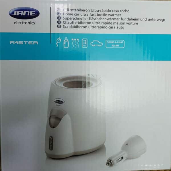 CALIENTA BIBERONES CASA Y COCHE JANE FASTER 10344 VAPOR ALARMA DOSIFICADOR CESTA CON ASA ADAPTADOR COCHE.