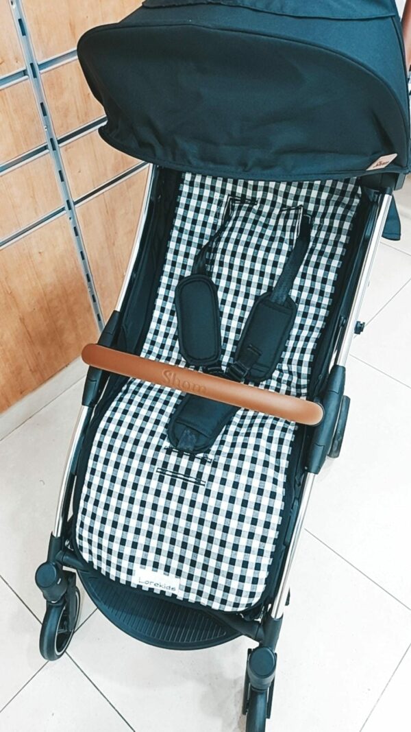 ARTESANAL COLCHONETA FUNDA SILLA PASEO BEBE UNIVERSAL PARA LA MAYORIA DE CARRITOS PRODUCTO HECHO A MANO EXCLUSIVO TIENDAMARILUZ UNIDADES LIMITADAS VICHY MARINO
