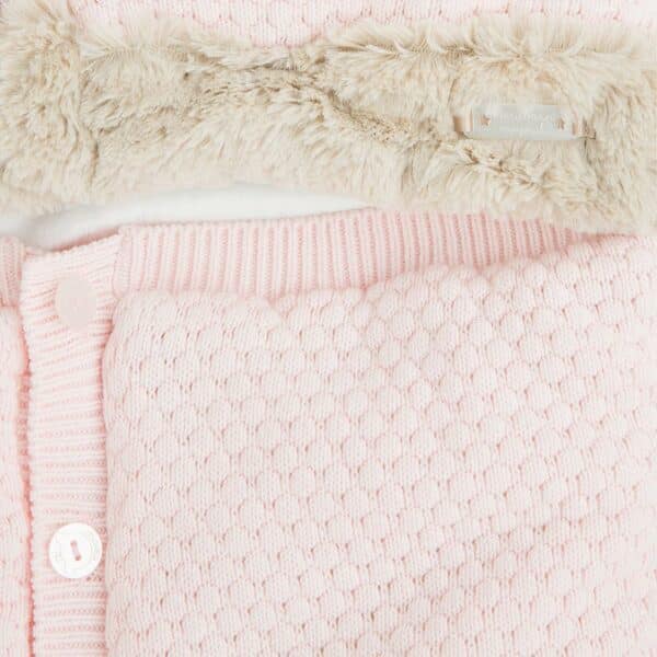 9100-saco-9100-tricot-con-polar-mayoral BEBE ROSA CON BEIGE CAPAZO PIJNTO ,