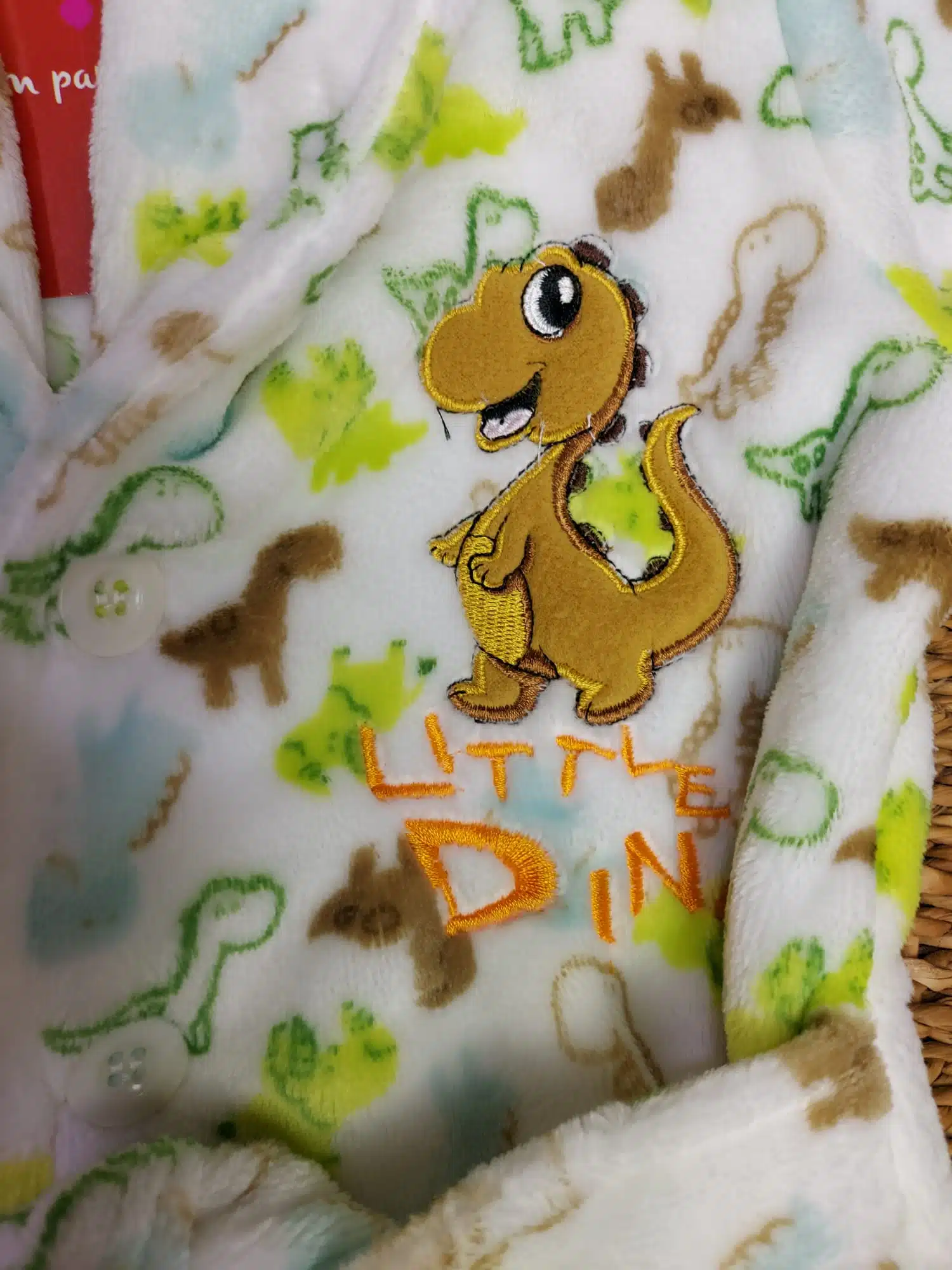 BATIN BATA BEBE NIÑO INVIERNO CALENTITA SUAVE DINO LITTLE VERDE ROPA DE  CASA INFANTIL