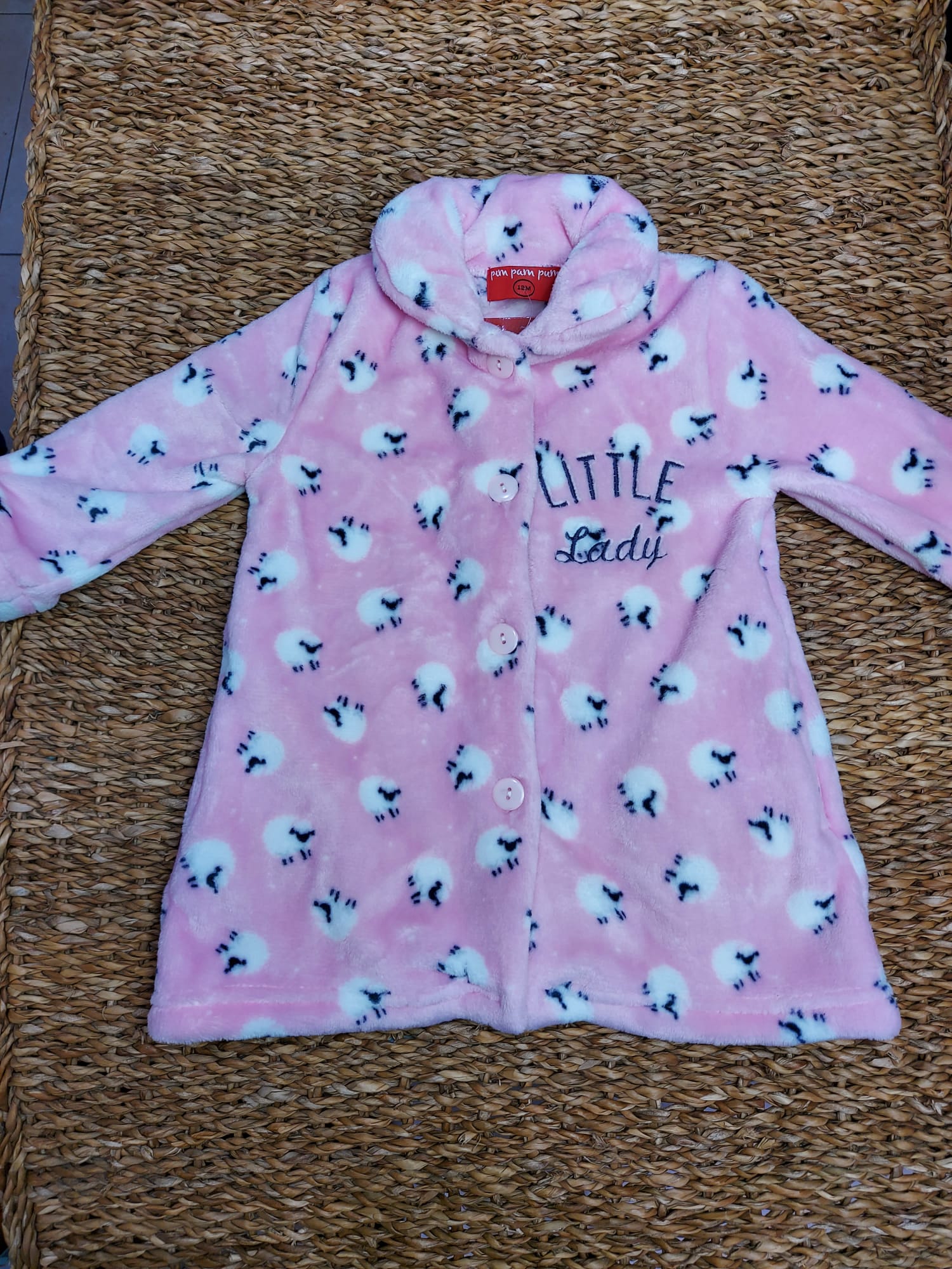 BATIN BATA BEBE NIÑA INVIERNO CALENTITA OVEJITA ROSA LADY ROPA DE CASA INFANTIL