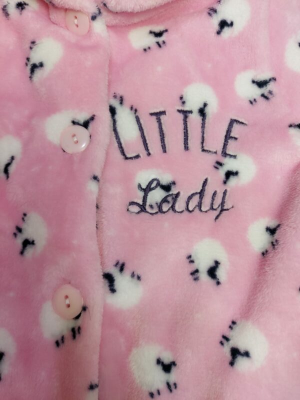 BATIN BATA BEBE NIÑA INVIERNO CALENTITA SUAVE OVEJITA ROSA LITTLE LADY ROPA DE CASA INFANTIL