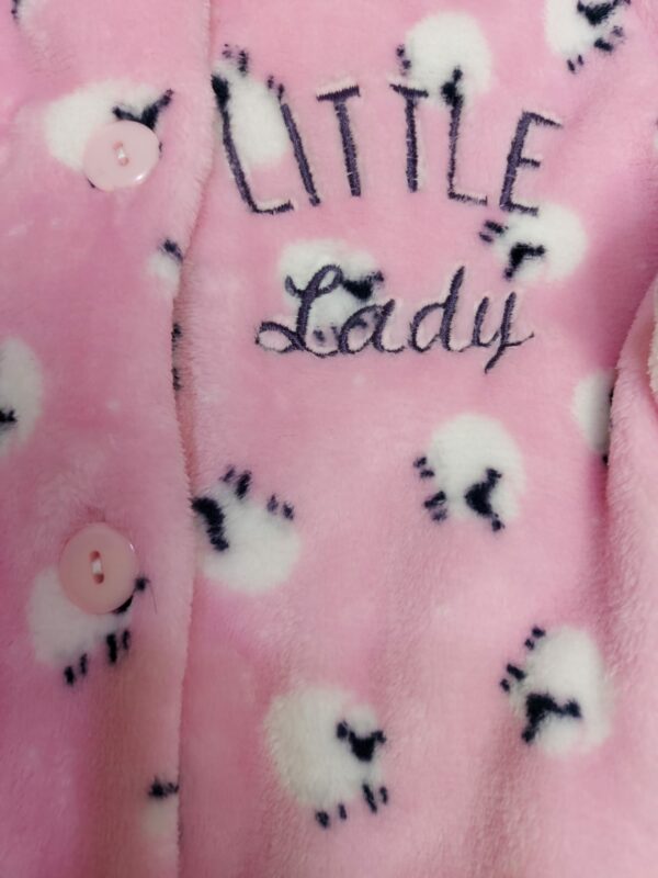 BATIN BATA BEBE NIÑA INVIERNO CALENTITA SUAVE OVEJITA ROSA LITTLE LADY ROPA DE CASA INFANTIL