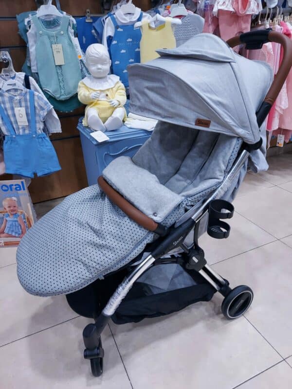 SACO SILLA CARRO PASEO BEBE GRIS ESTRELLITAS DISBEBE SILLITA PASEO NIÑOA