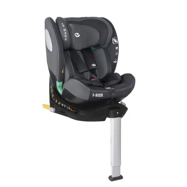 1849- SILLA AUTO LE MANS MS NEGRO Y GRIS I SIZE GRUPOS 0 1 2 3 DESDE RECIEN HASTA 36 KG GIRATORIA HOMOLOGADA EVOLUTIVA COCHE BEBE NIÑOA