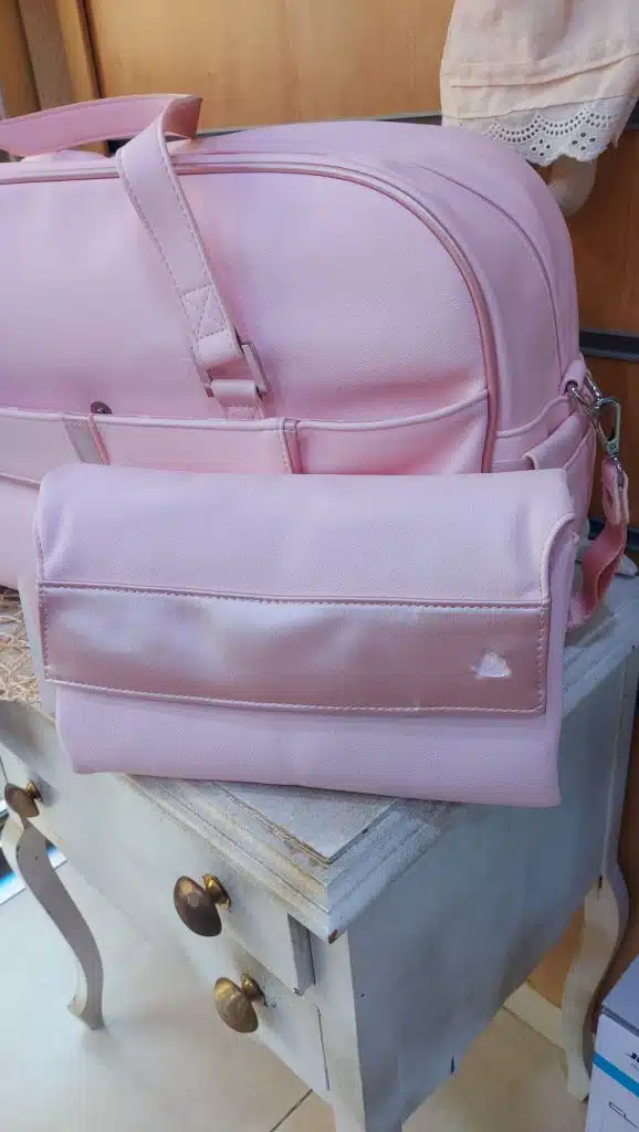 Bolso bebé Hospital 3-81A Celeste/Rosa/Gris/Dolce (con Blanco)