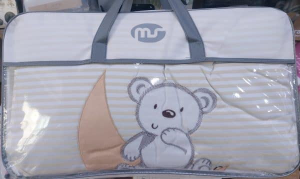ROPA VESTIR CUNA EDREDON + PROTECTOR + COJIN + sabana BAJERA ajustable MS Textil cuna 300101 colección sweet bear