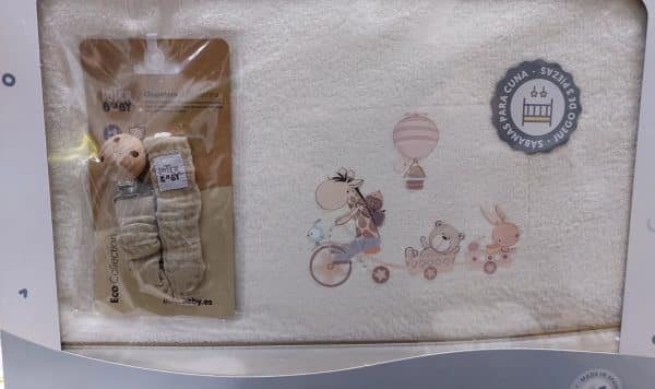 Sabanas Cuna Calentitas Invierno Coralina juego 3 piezas INTERBABY 30202-05 bicicleta Beige