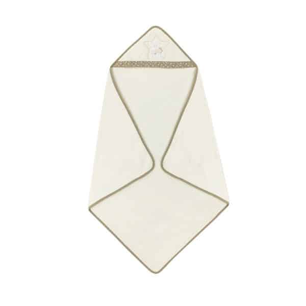 Toalla Capa de Baño con Capucha 1m x1m LILIPOSAS mod 1204 Oso Estrella Beig Bebe niñoa